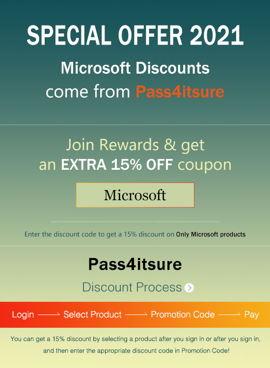  Pass4itsure Microsoft dumps discount code 2021